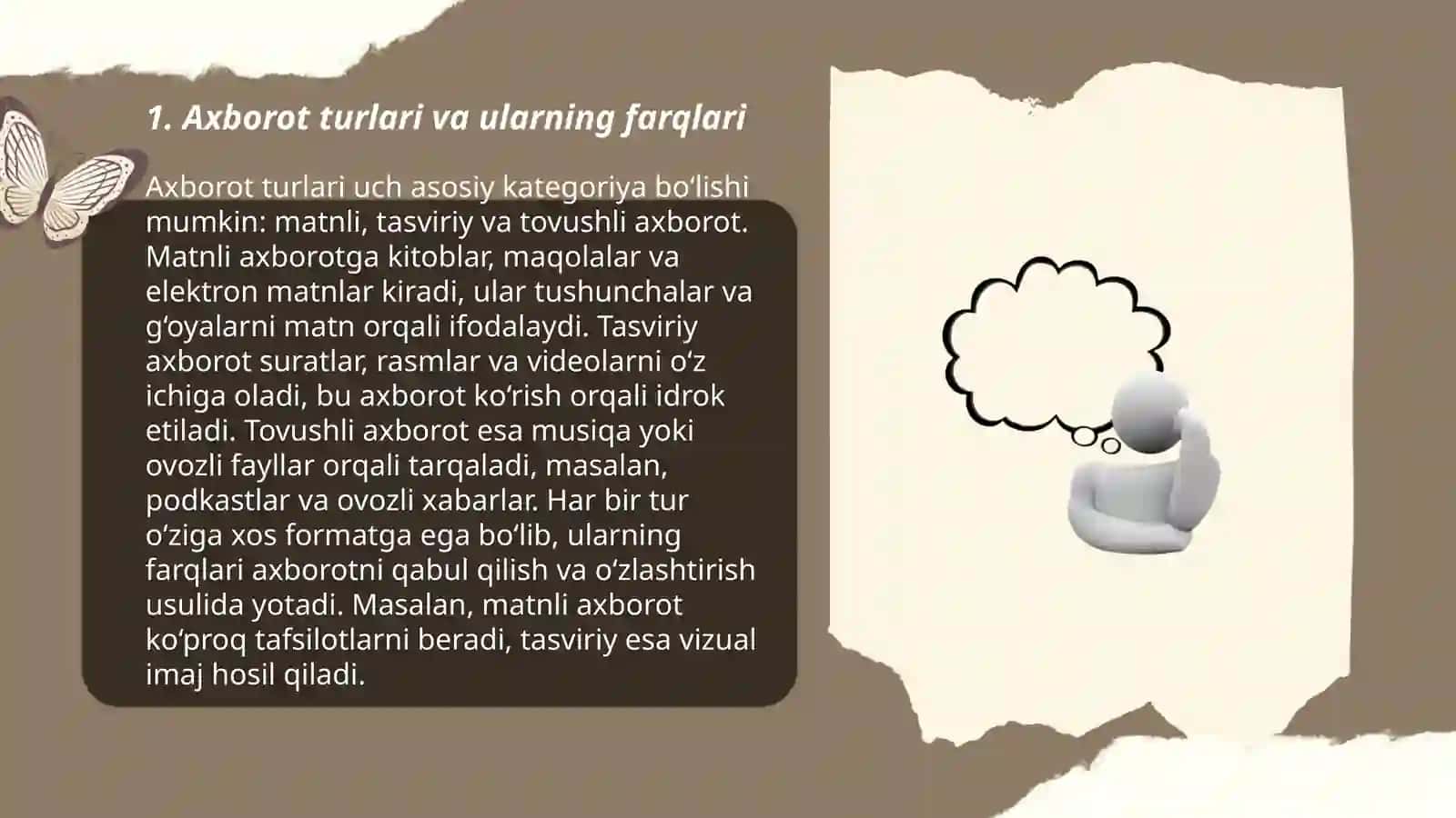 Axborot turlari va uning ishonchliligi 3