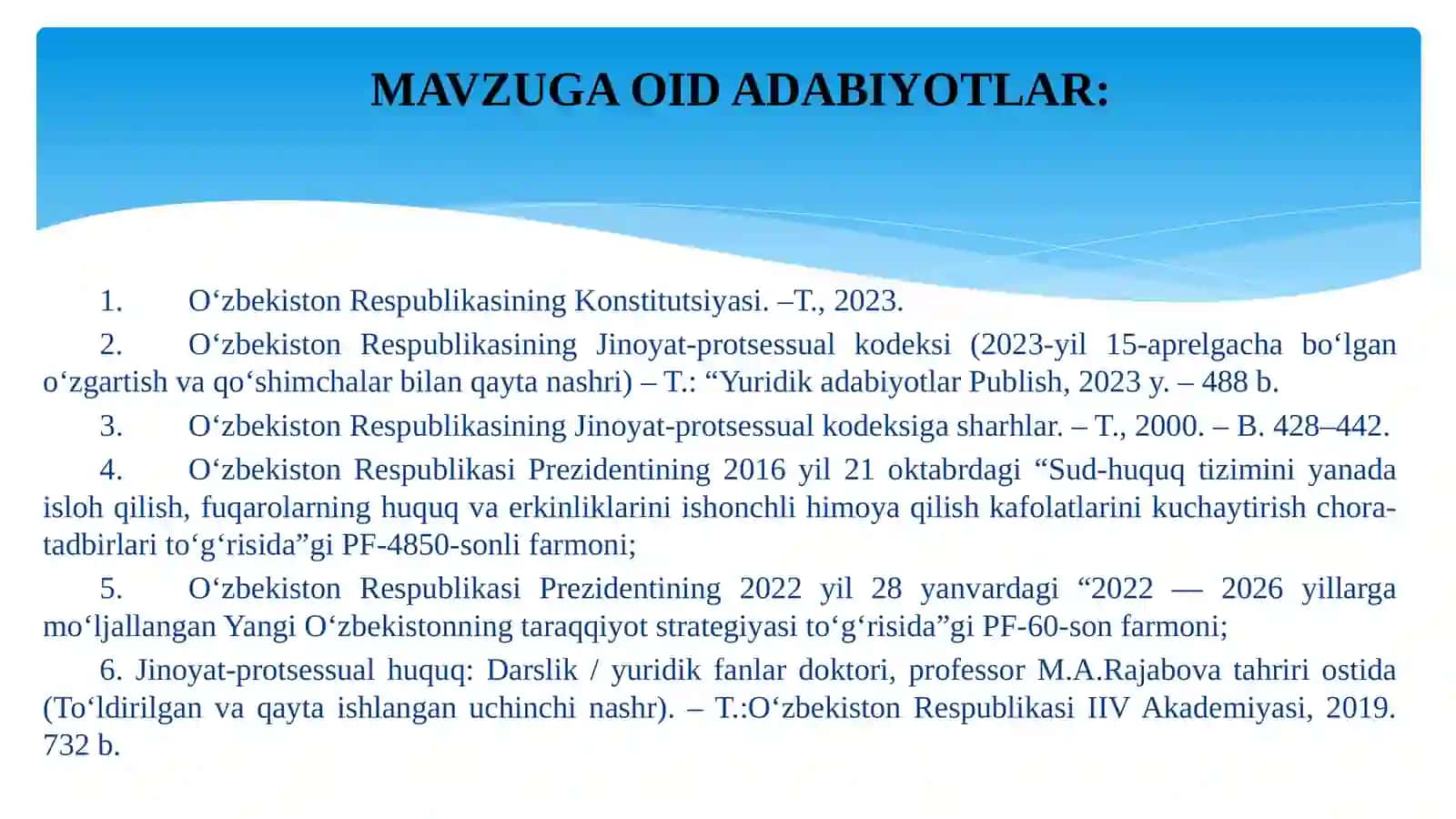 DALILLAR VA ISBOT QILINISHI LOZIM BO‘LGAN HOLATLAR 3