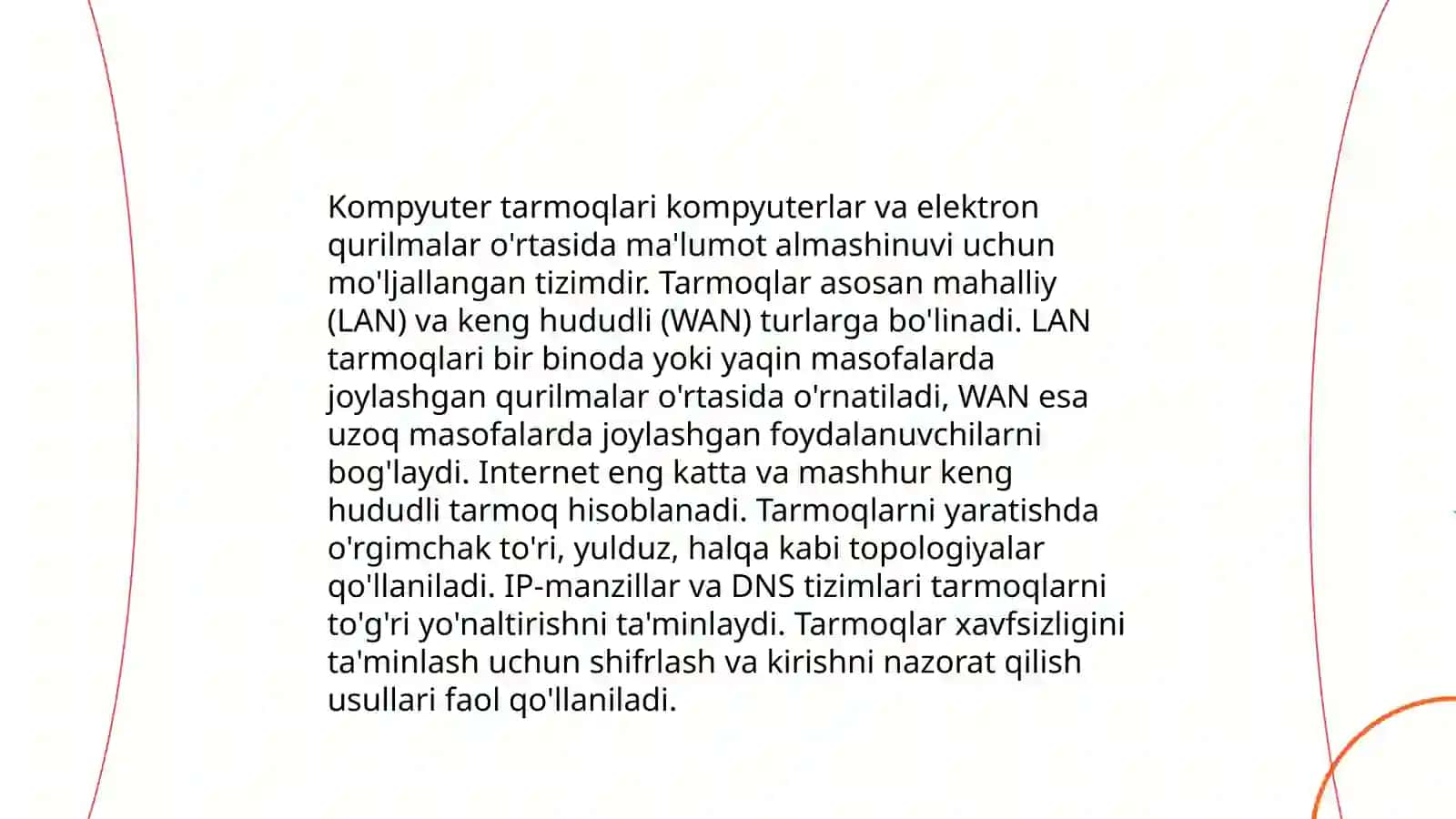 Kompyuter tarmoqlari tushunchasi va turlari 3