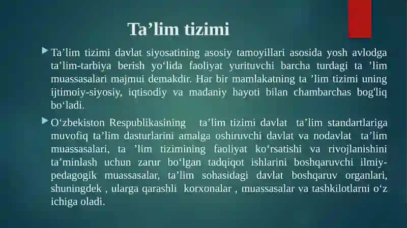 Ta’limmazmuni.Davlatta’limstandarti 3
