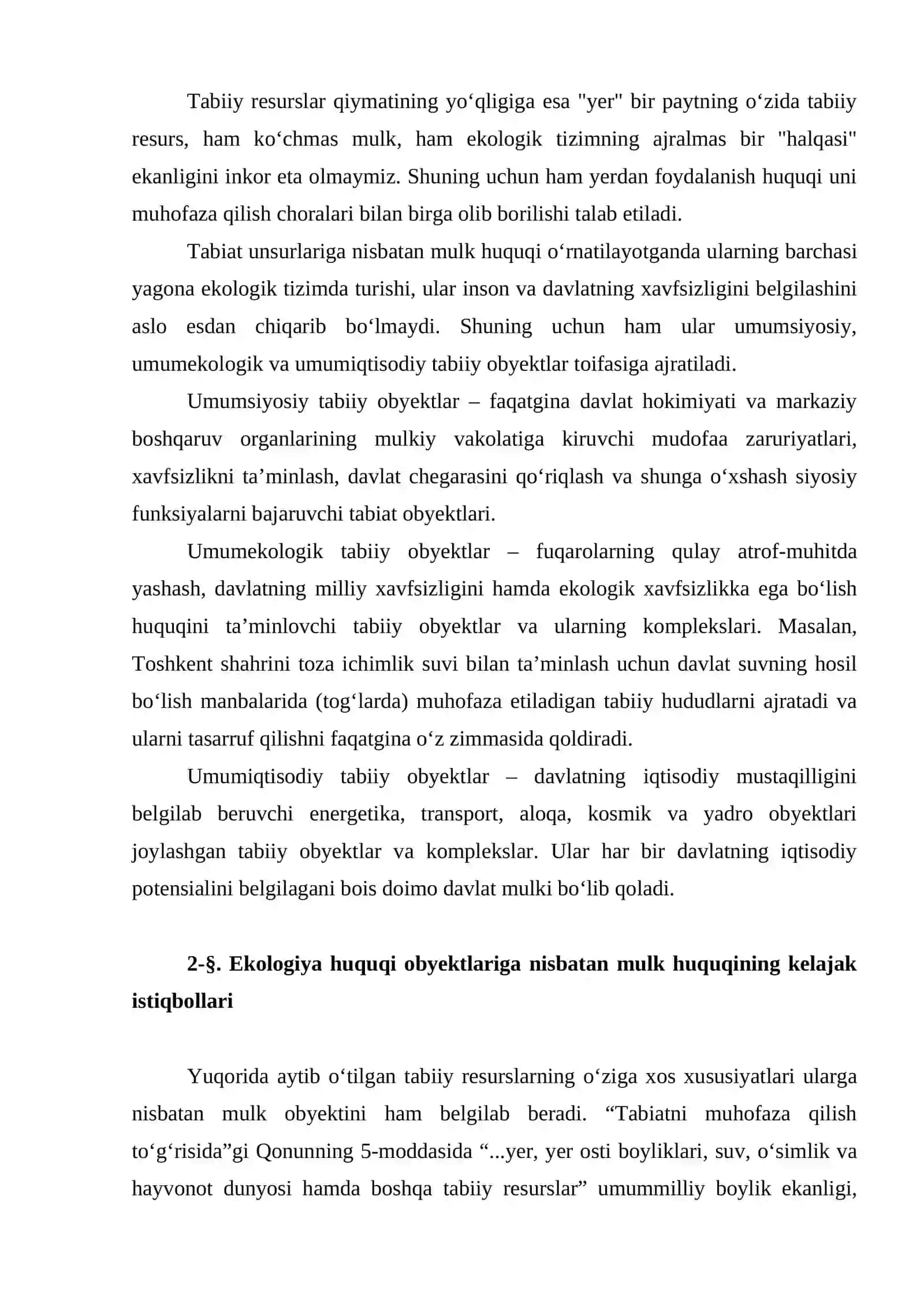 Ekologiya huquqi obyektlariga nisbatan mulk huquqi 3