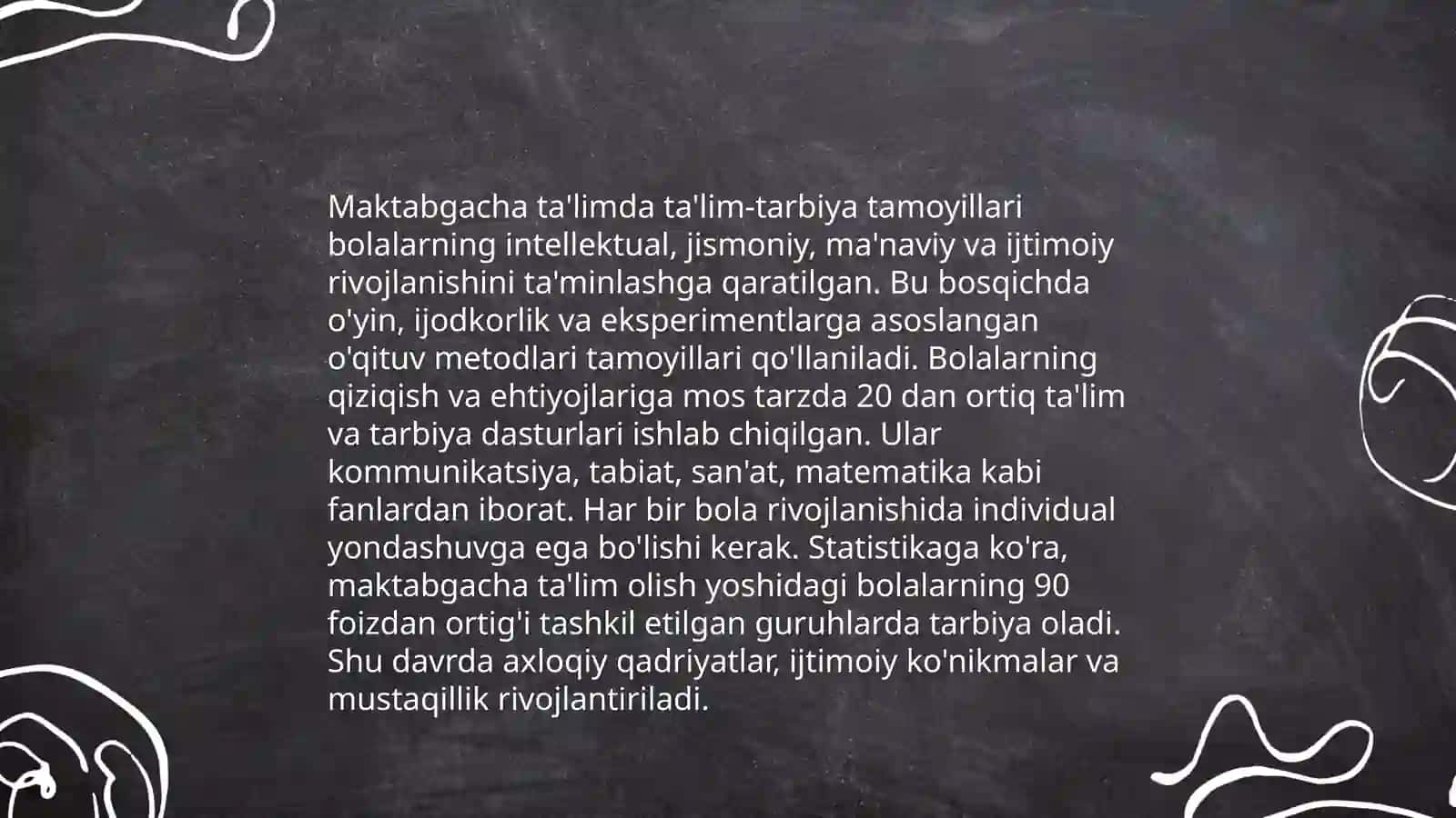 Maktabgacha ta'lim tashkilotlari tarbiyachilar va oilada ta'lim tarbiya yaratishning asosiy tamoyillari 3