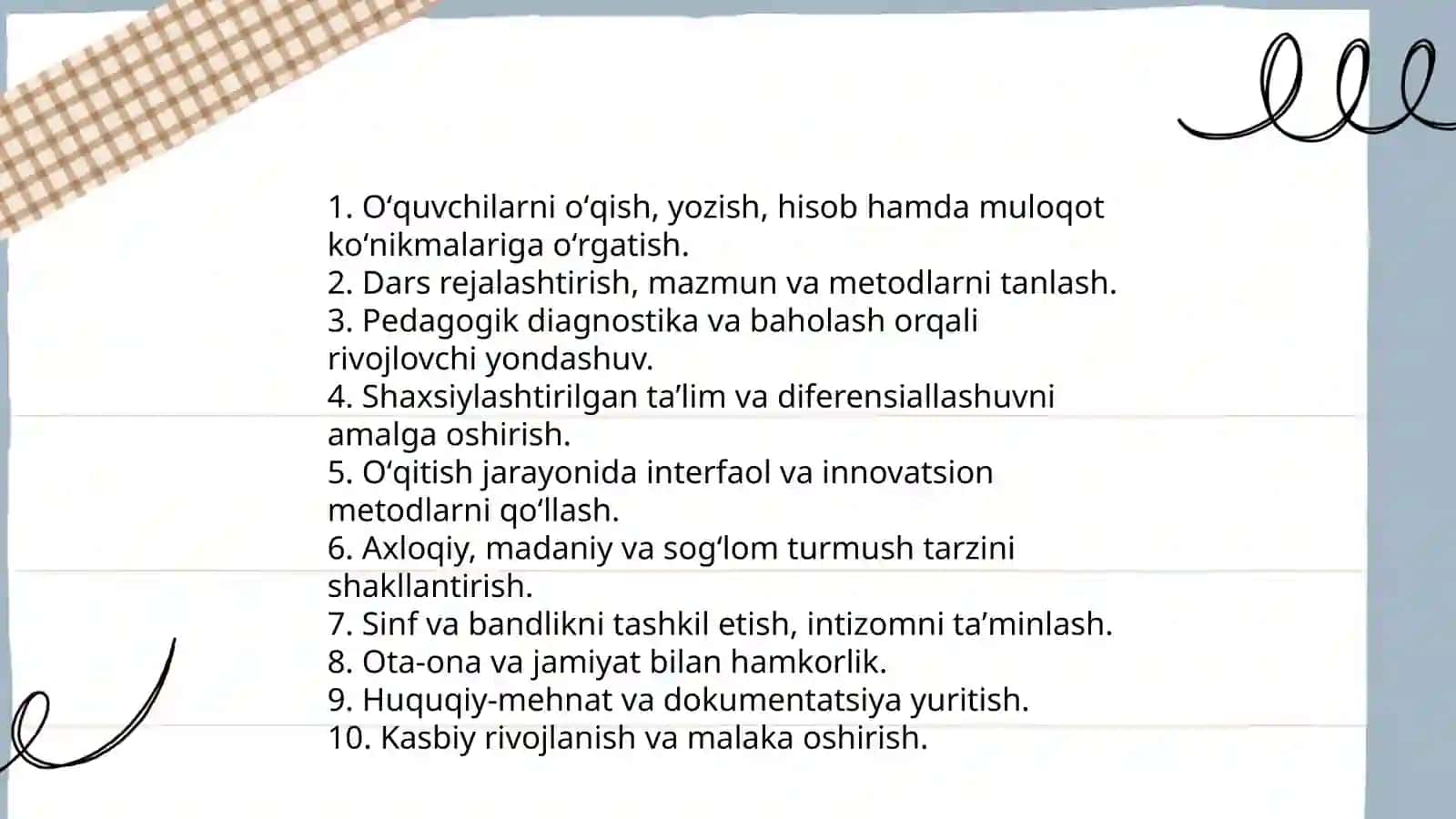 Boshlangʻich taʼlim oʻqituvchisining asosiy vazifalari 3