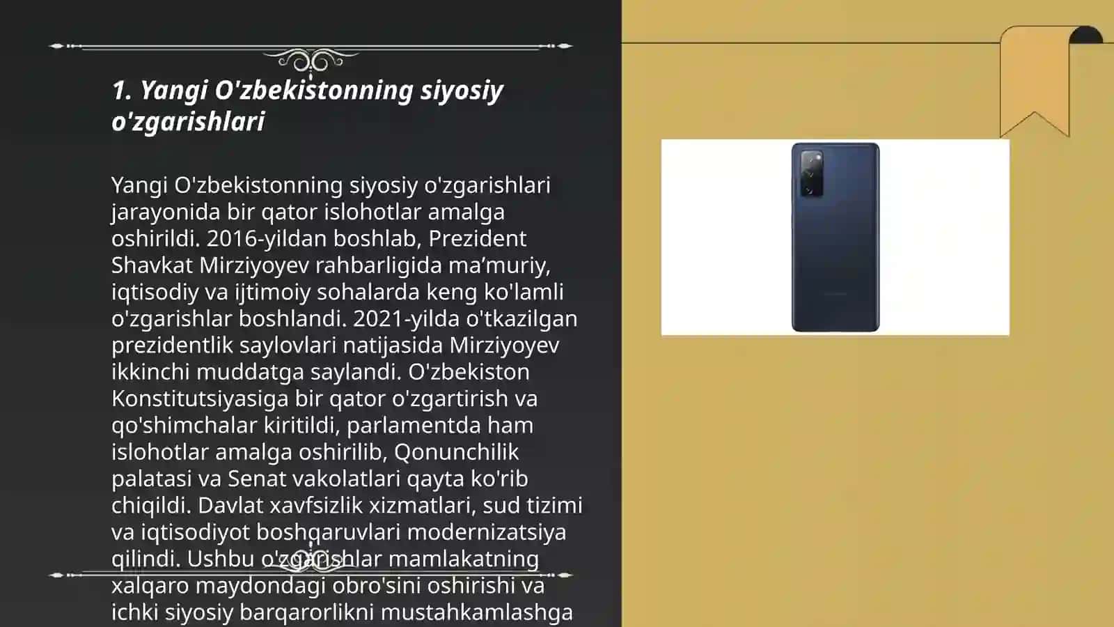 Yangi O'zbekistonning siyosiy o'zgarishlari 3