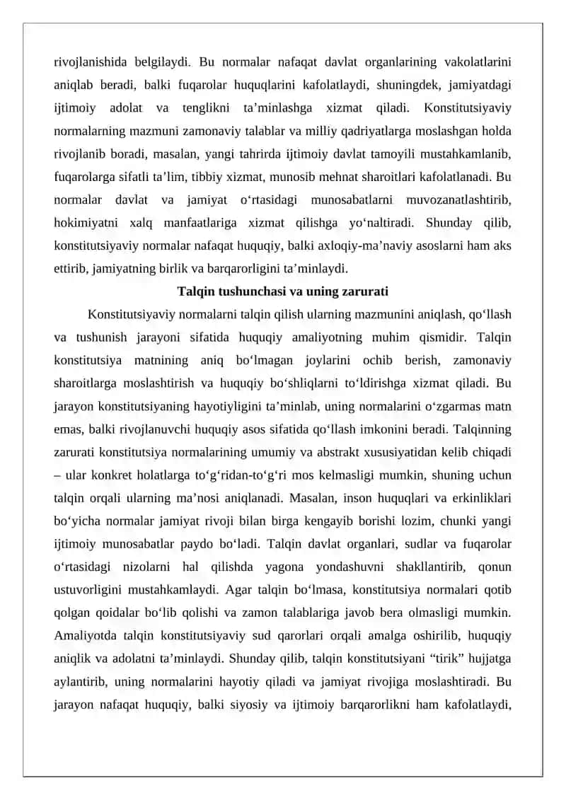 Konstitutsiya normalarining Respublika manfaatlariga zid tarzda talqin qilinishiga yo‘l qo‘yilmasligi 3