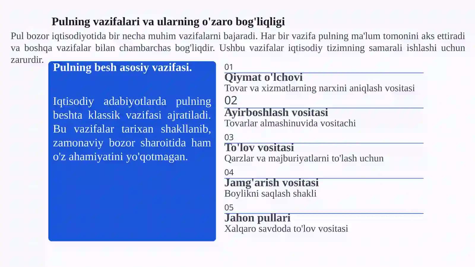 Pul muomalasi va bozor munosabatlari tizimi 3