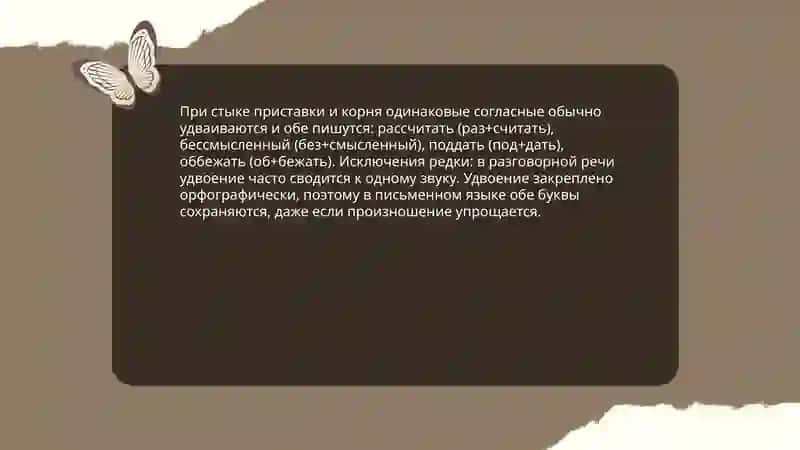 Двойные согласные на стыке приставки и корня 3