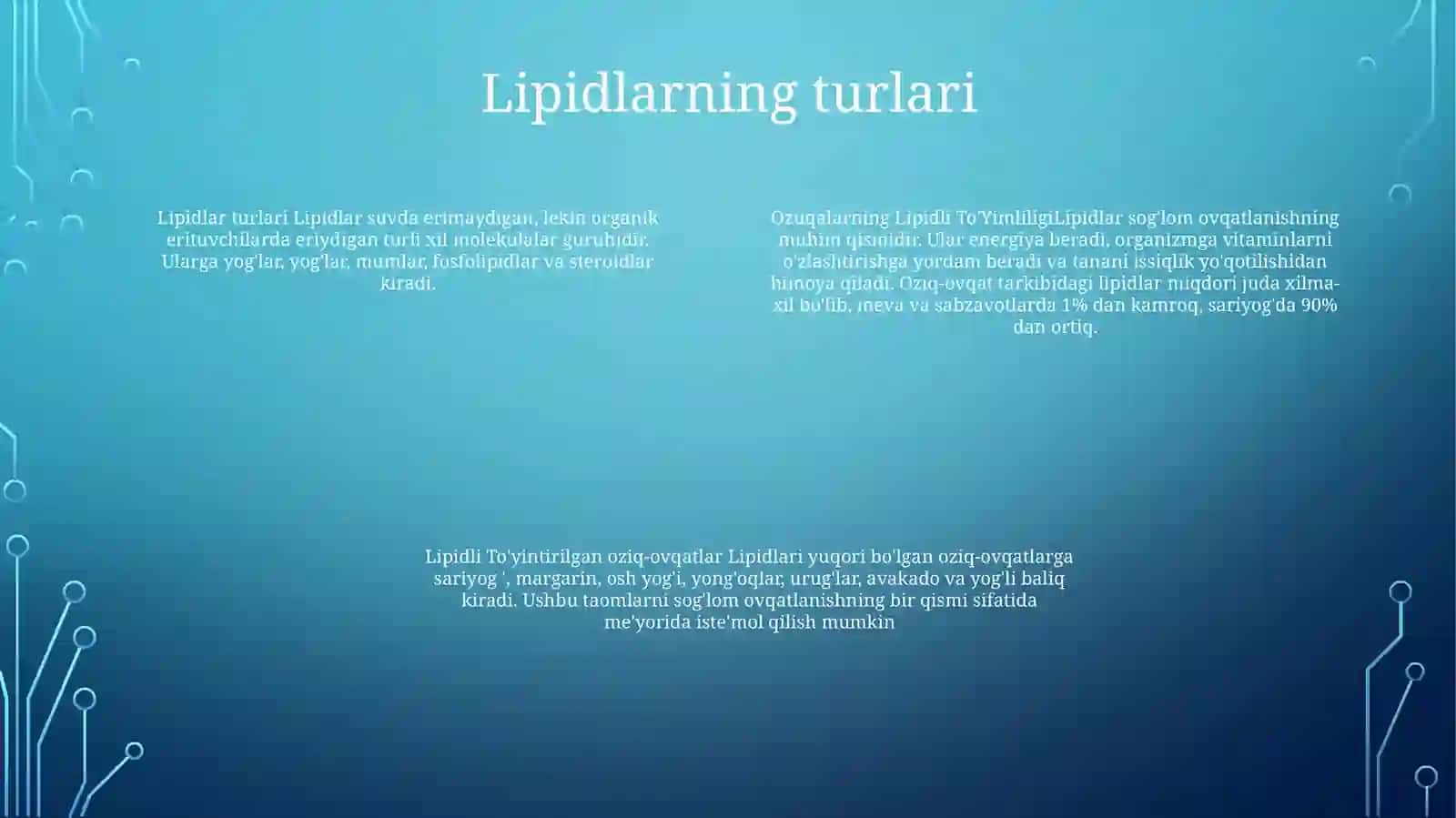 Ozuqalarning Lipidli To'Yimliligi 3