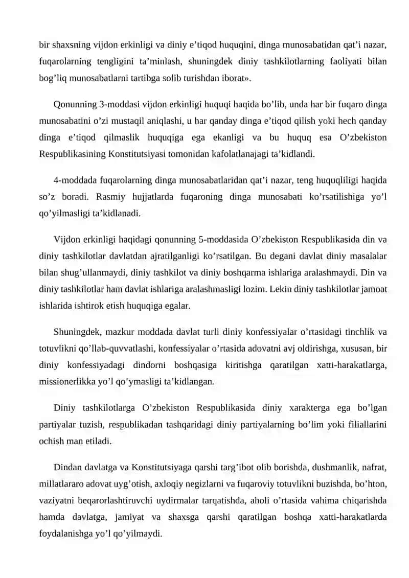 O’zbekistonda faoliyat yurituvchi diniy tashkilotlar 3
