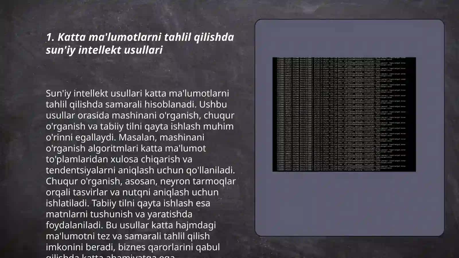 Katta ma'lumotlarni tahlil qilishda sun'iy intellekt usullari 3