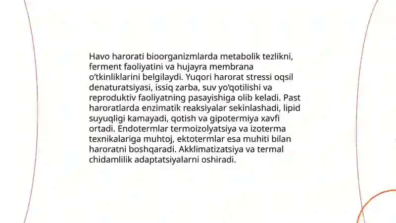 Havo muhitining fizik xususiyatlari va biologik ahamiyati 3