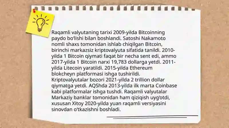 Axborot texnologiyalari asosida raqamli valyuta joriy qilish. 3