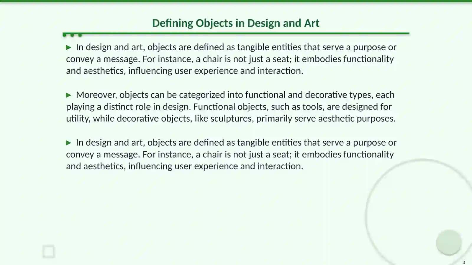 Objects, materials, shapes and colour 3