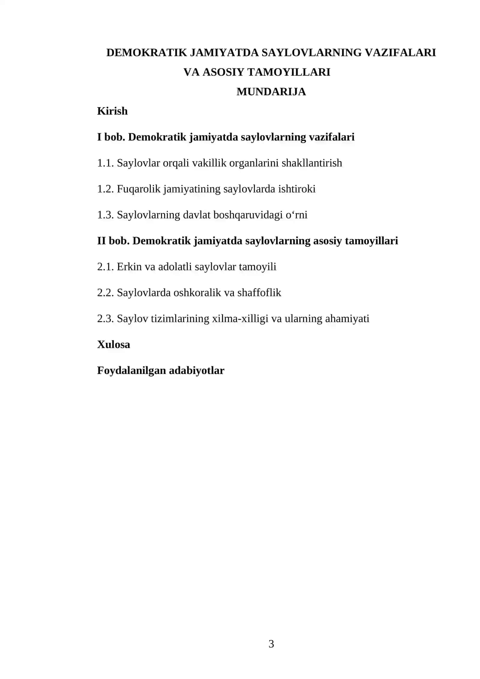 Demokratik jamiyatda saylovlarning vazifalari va asosiy tamoyillari 3