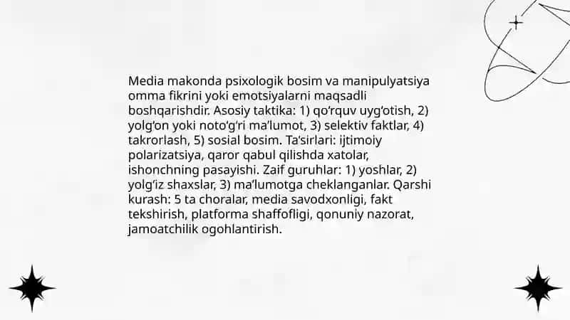 Media makonda psixologik, diniy va madaniy tahdidlar 3