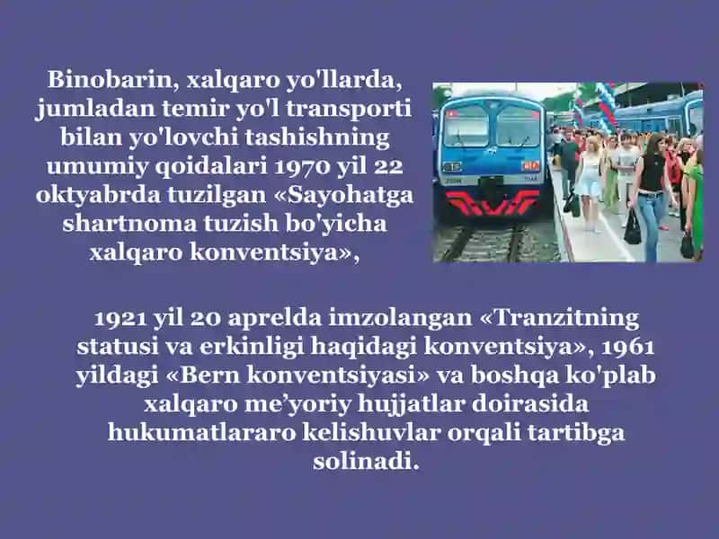 Turizmda temir yo'l xizmatlarini tashkil etish 3