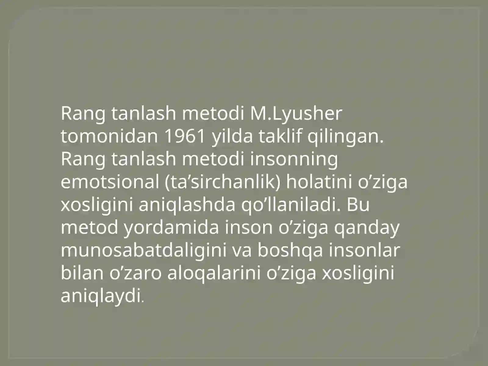 Rang tanlash metodlari 3