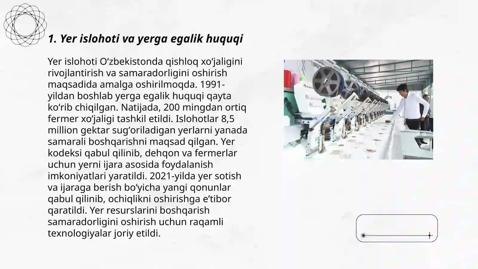 Mustaqillik yillarida qishloq xoʻjaligi va sanoat sohasidagi oʻzgarishlar 3