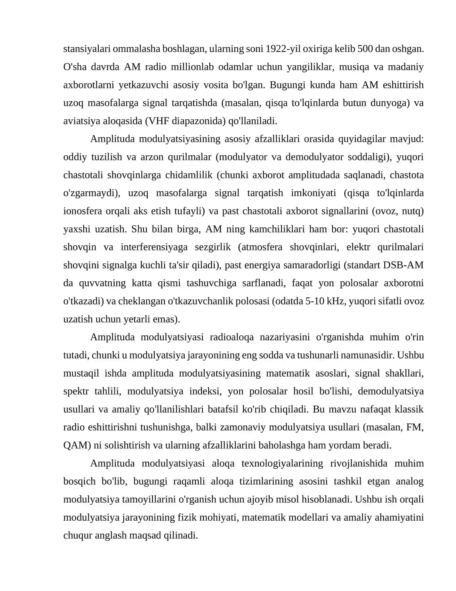 Signallarni modulyatsiyalash Amplituda modulyatsiyasi 3