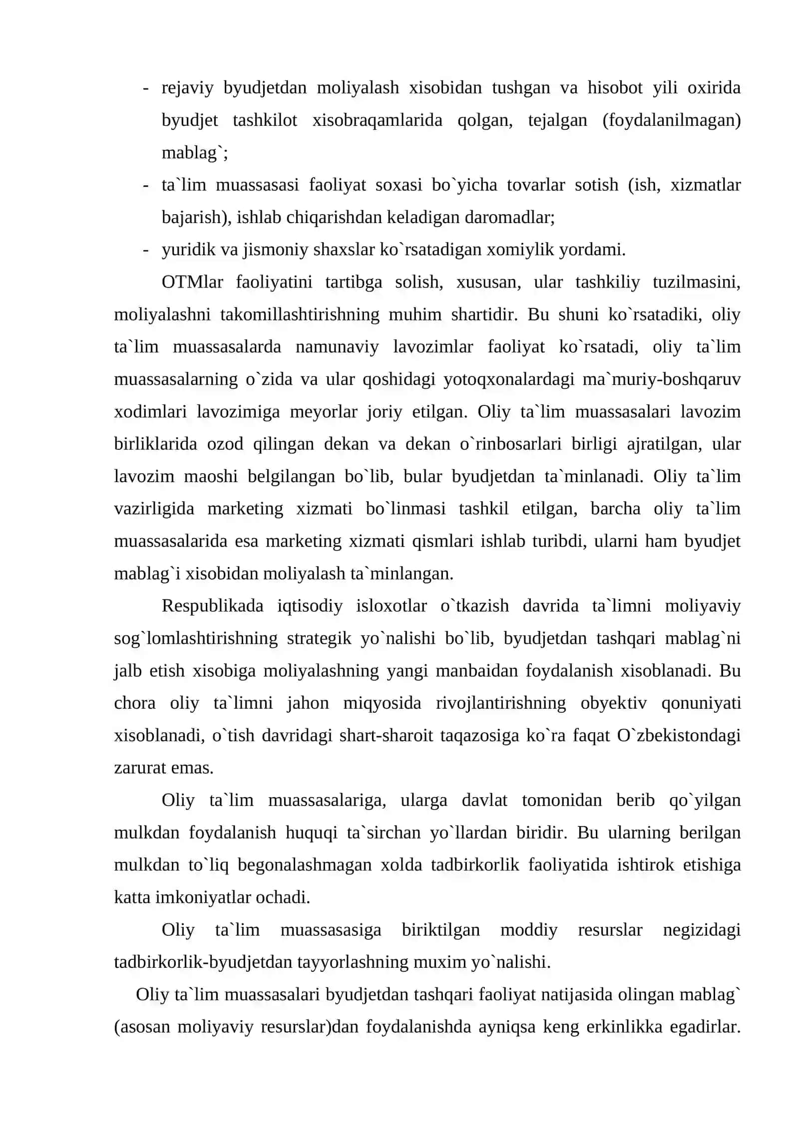 Ta'lim tarmog'ining iqtisodiyotdagi o'rni va moliyalashtirish masalalari 3