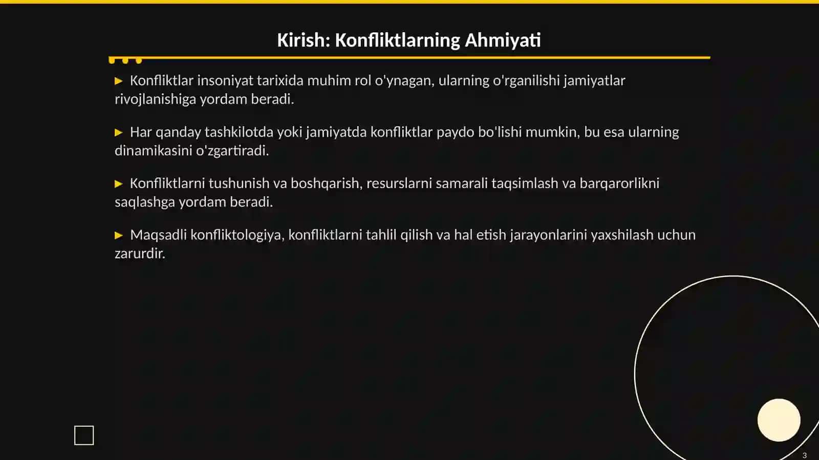 Konflikt va Konfliktogenlar Eskolatsiyasi 3