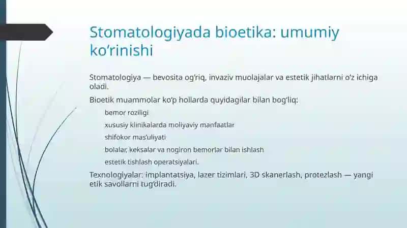 Stomatologiyada bioetika muammolari va farmatsevtika sohasida bioetika-huquqiy masalalar 3