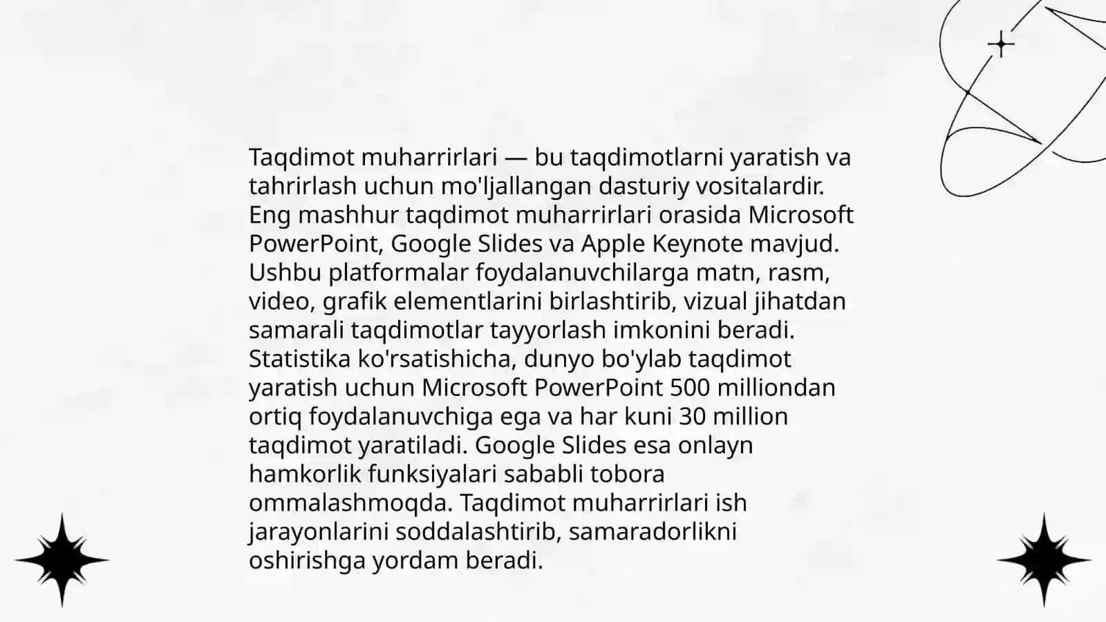 Taqdimot muharrirlari, ularning vazifasi va imkoniyatlari 3
