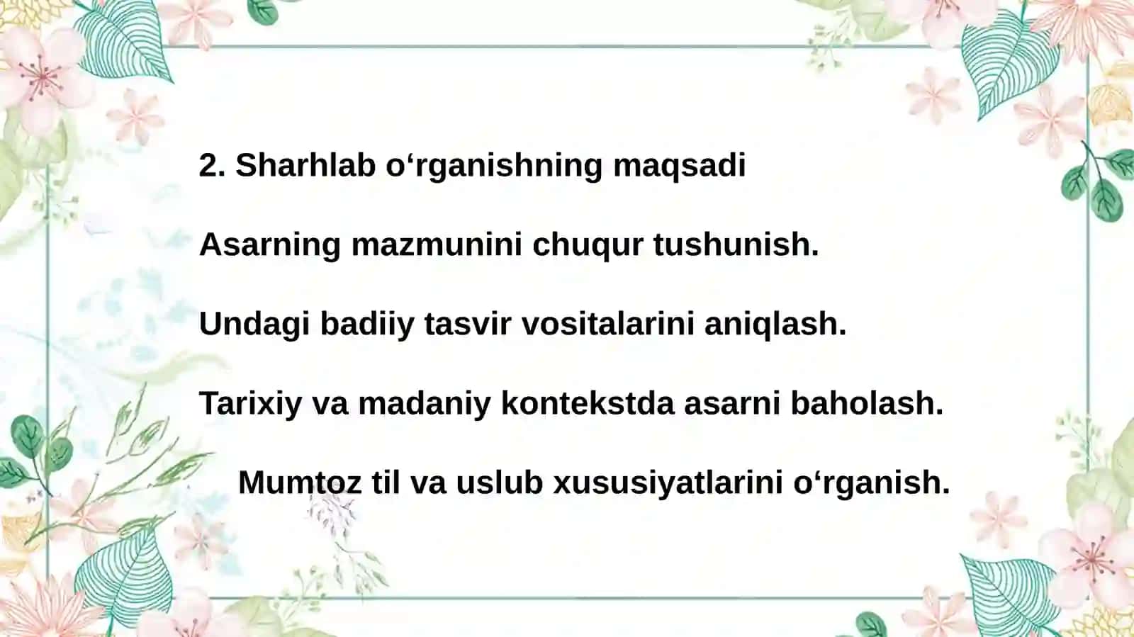 Mumtoz asarlarni sharhlab oʻrganish 3