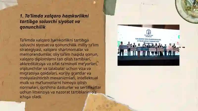 Ta'limda xalqaro hamkorlikning yo'lga qo'yilishi 3