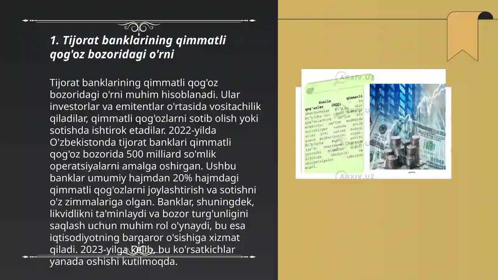 Tijorat banklarini qimmatli qog’ozlar bilan operatsiyalari 3