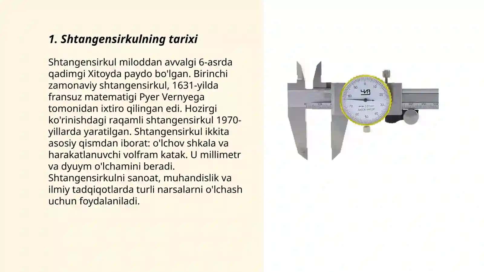 Shtangensirkul o‘lchov vositasi 3
