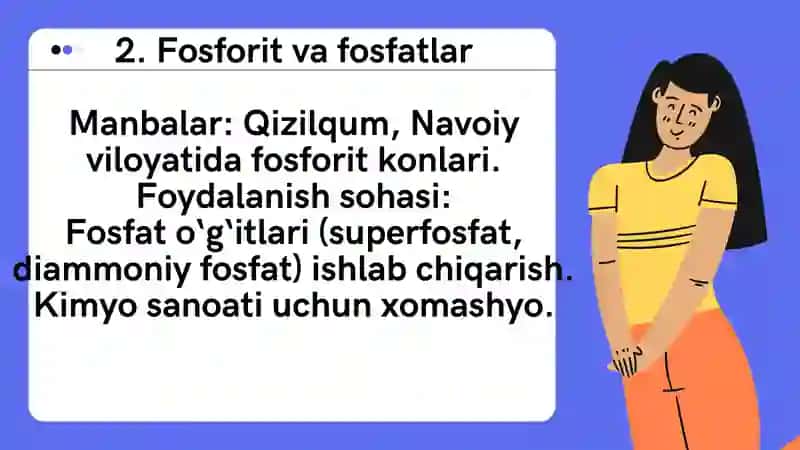 O'zbekistondakimyoviy xomashyo turlari va manbalari 3