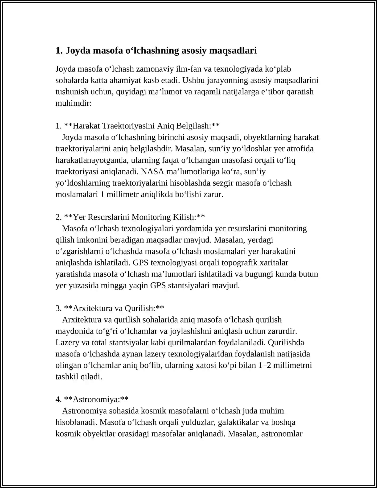 JOYDA MASOFA OʻLCHASH MAQSADI VA MOHIYATI OʻLCHASHDA QOʻLLANILADIGAN USLUBLARI 3