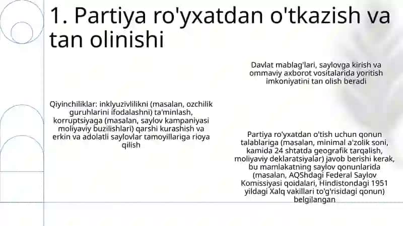 Siyosiy partiyalar faoliyatinining huquqiy asoslari 3