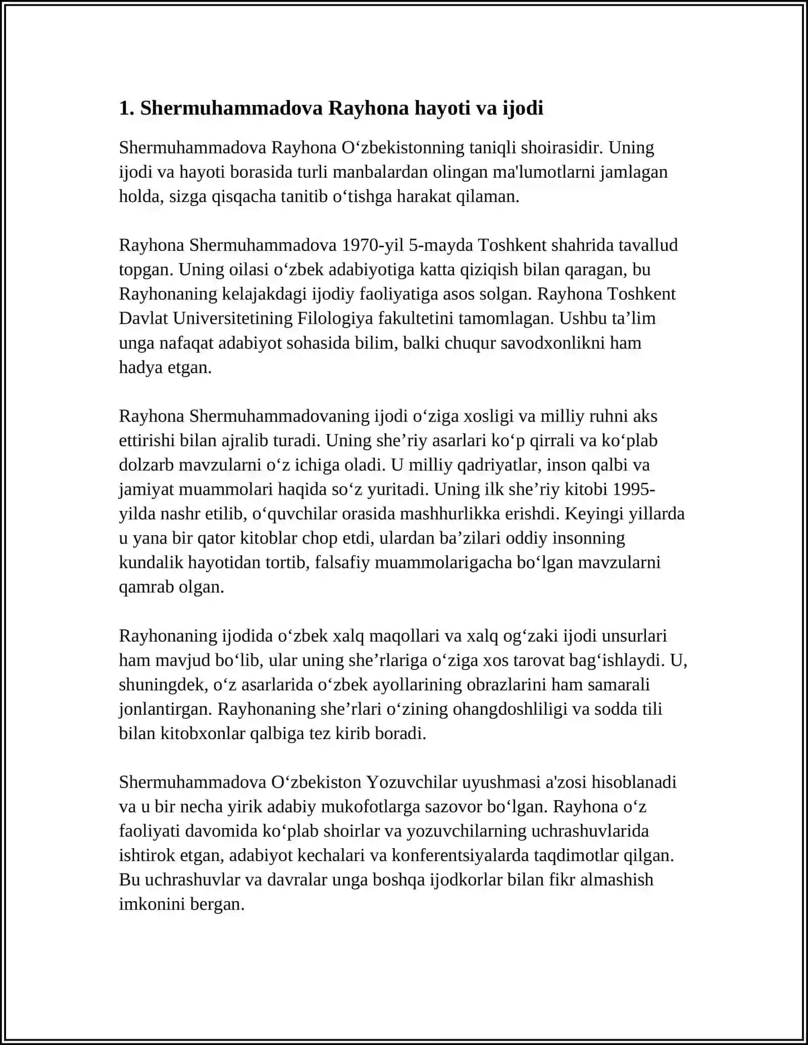 REFERAT - Rayhona Shermuhammadova 3