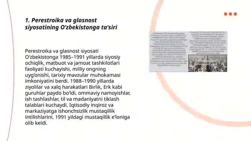 Perestroika va glasnost siyosatining O‘zbekistonga ta'siri 3