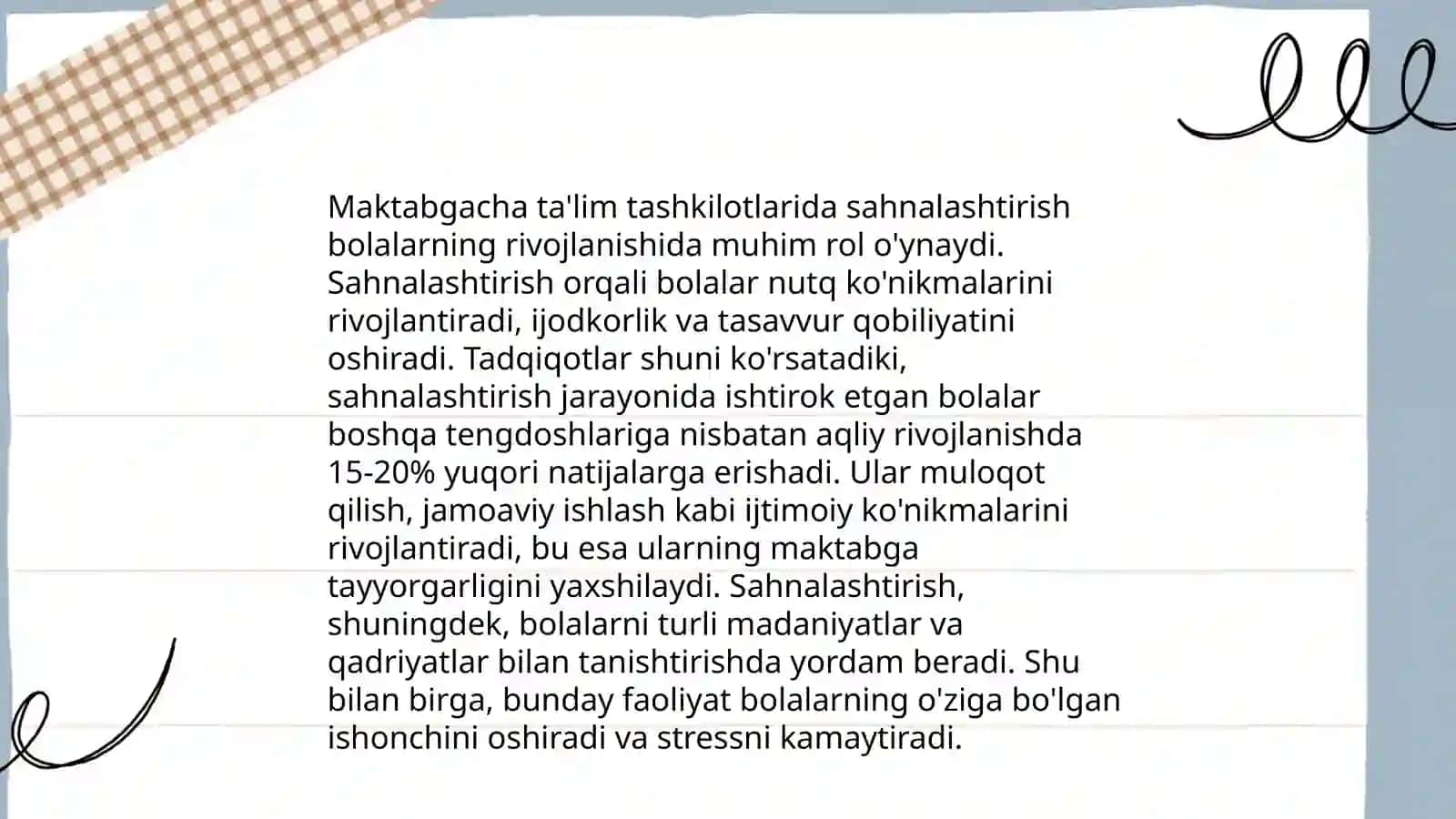 Maktabgacha taʼlim tashkilotlarida sahnalashtirish faoliyatini tashkil etish 3