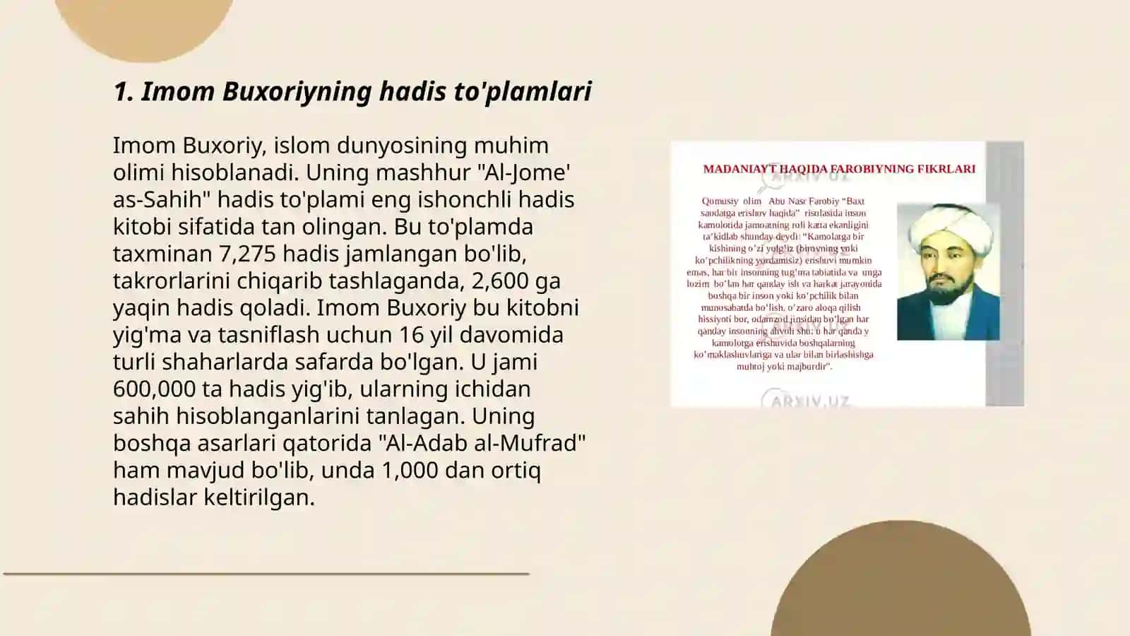 Imom Buxoriy va Imom Termiziylarning hadis ilmiga qo'shgan hissalari 3