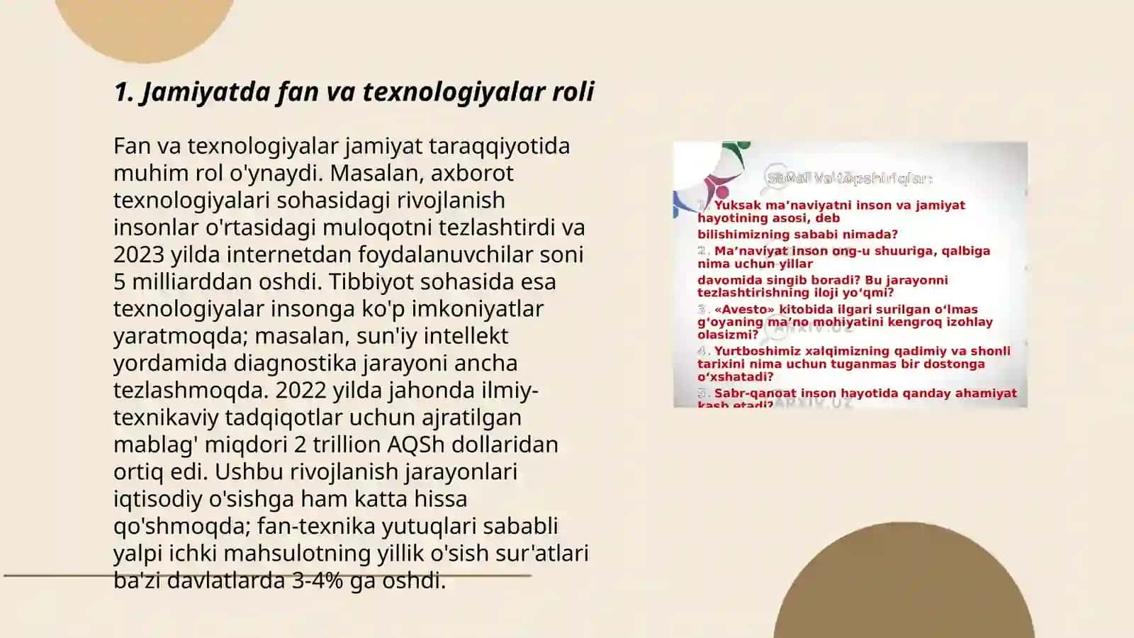Jamiyatda fan ta'lim ma'naviyatning rivojlanishi 3