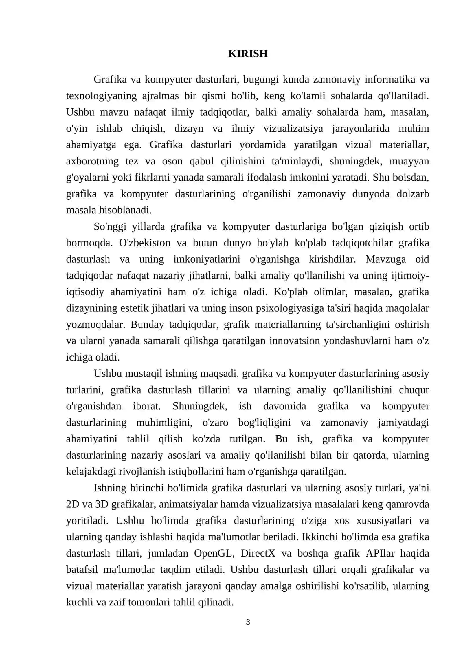 Grafika va kompyuter dasturlari 3
