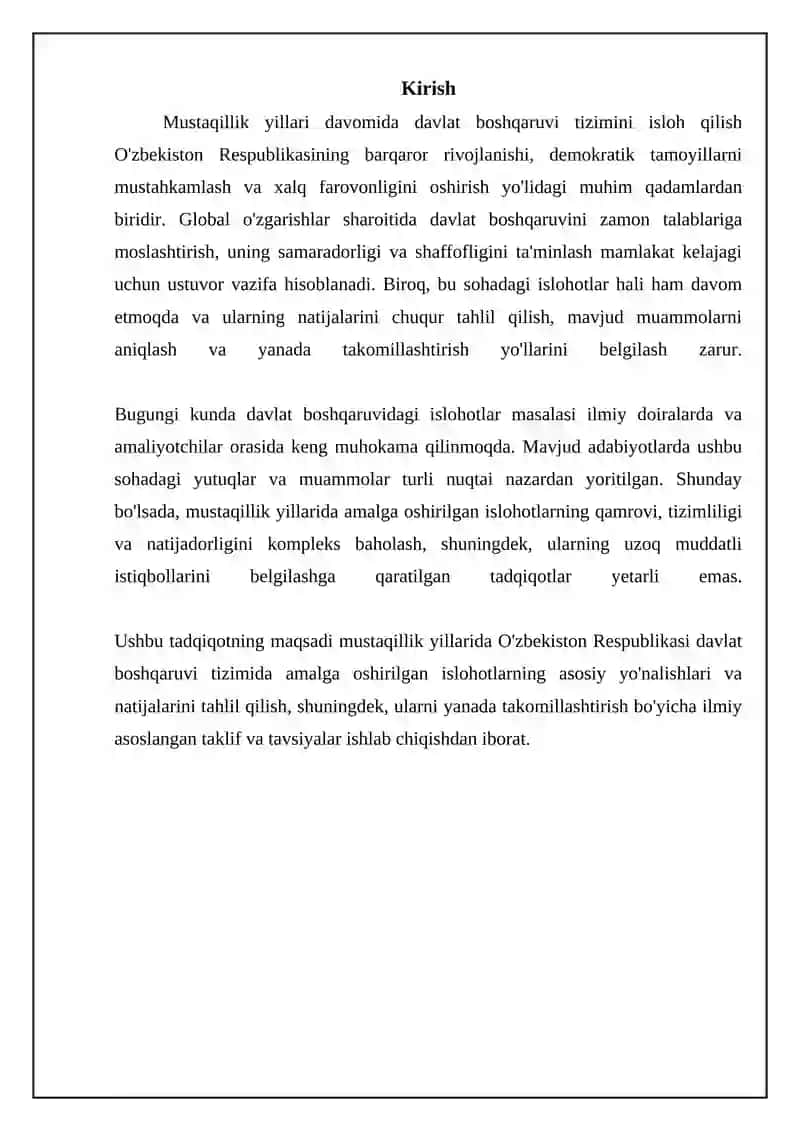 Mustaqillik Yillarida Davlat Boshqaruvi Islohotlarining Asosiy Yo'nalishlari 3