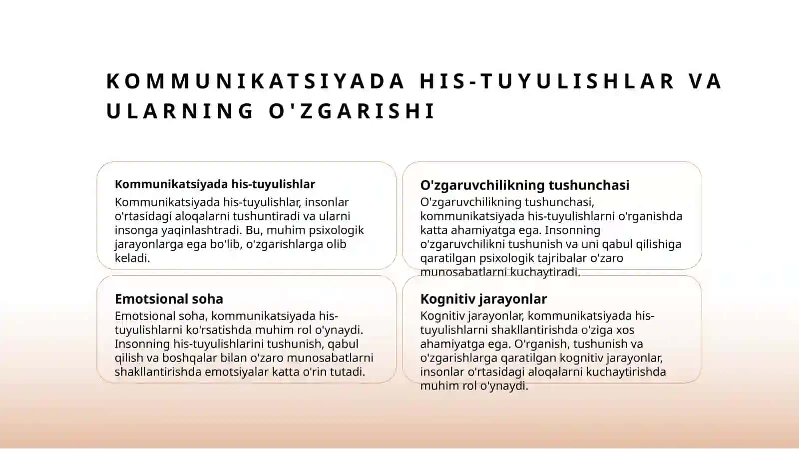 Muloqot jarayonida o'zaro munosabatlarda yuz beradigan psixologik to'siqlar 3