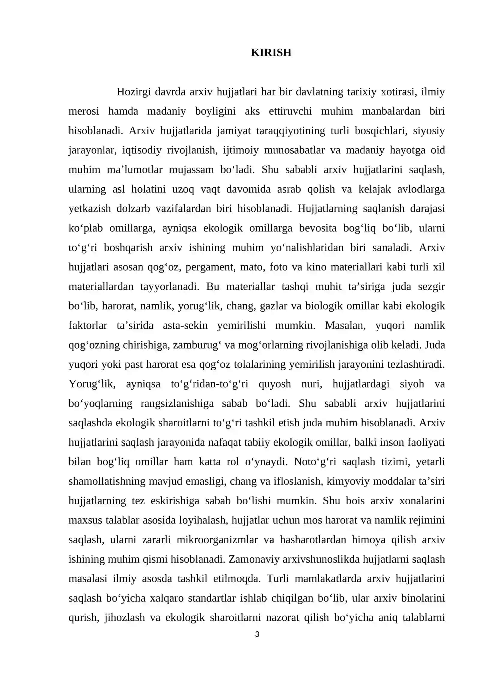 Arxiv hujjatlarining saqlashning ekologik omillari va sharoitlari 3