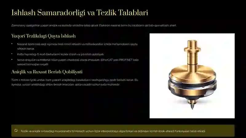 Dastgohning Elektron Nazorat Mexanizmlariga Qo'yiladigan Talablar 3