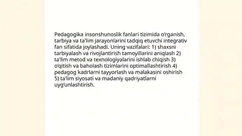Pedagogika inson haqidagi fanlar tizimida 3
