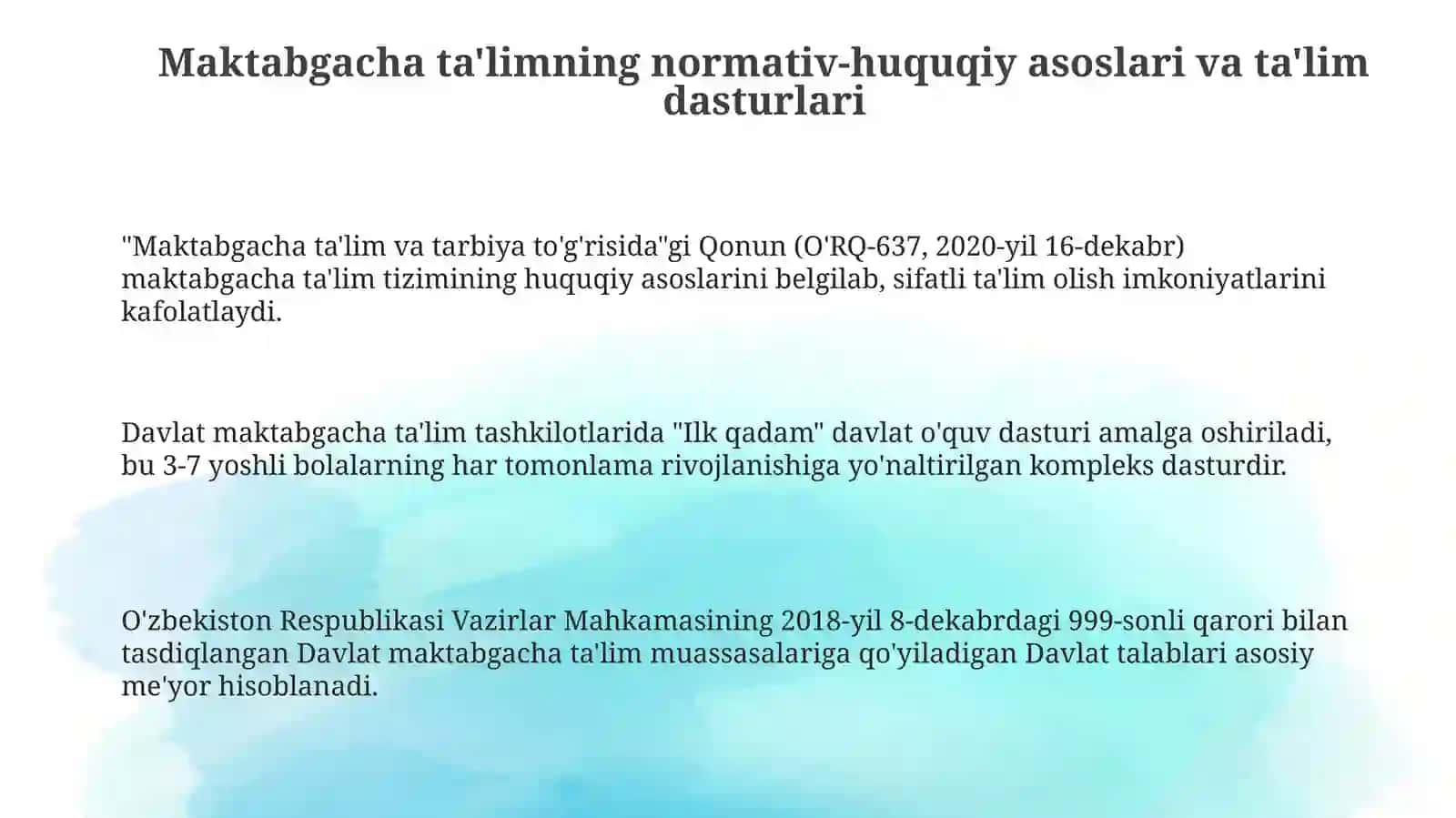 Maktabgacha taʼlim tashkilotlarida oʻquv faoliyatini tashkil qilish 3
