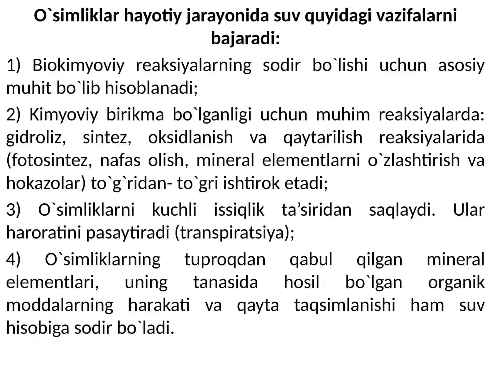 Suvning o‘simlik bo‘ylab harakati. Transpiratsiya 3