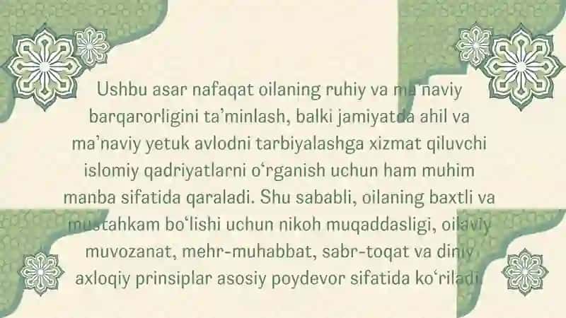 Shayx Muhammad Sodiq Muhammad Yusuf asari "Baxtiyor oila" asari 3