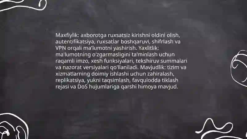 Axborat tizimlarida axborotni himoya qilish usullari 3