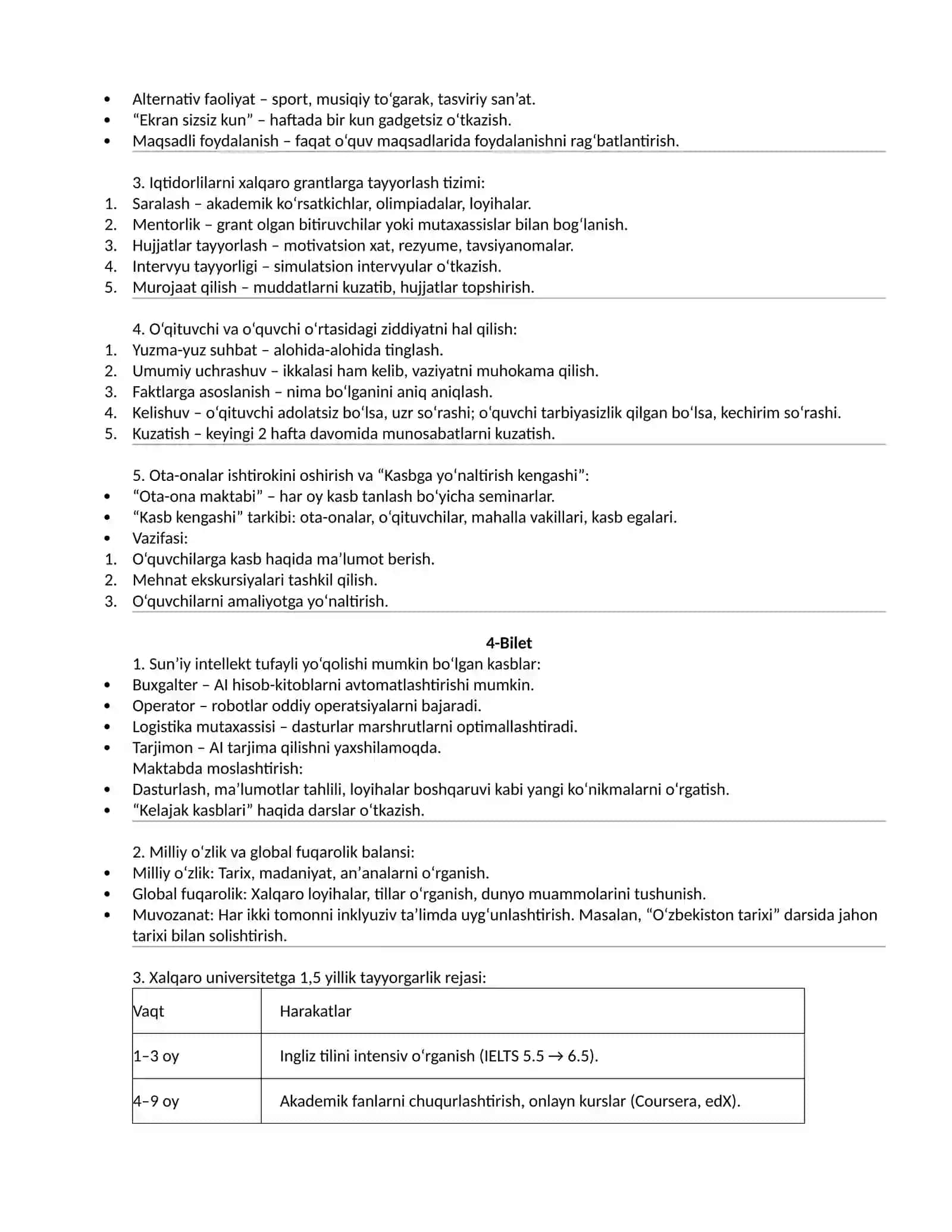 Maktab maslahatchisi suhbat savollariga javoblar 3